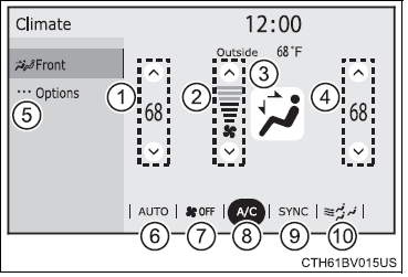 Toyota Avalon Hybrid 2022 Using the air conditioning system and defogger fifg (1)