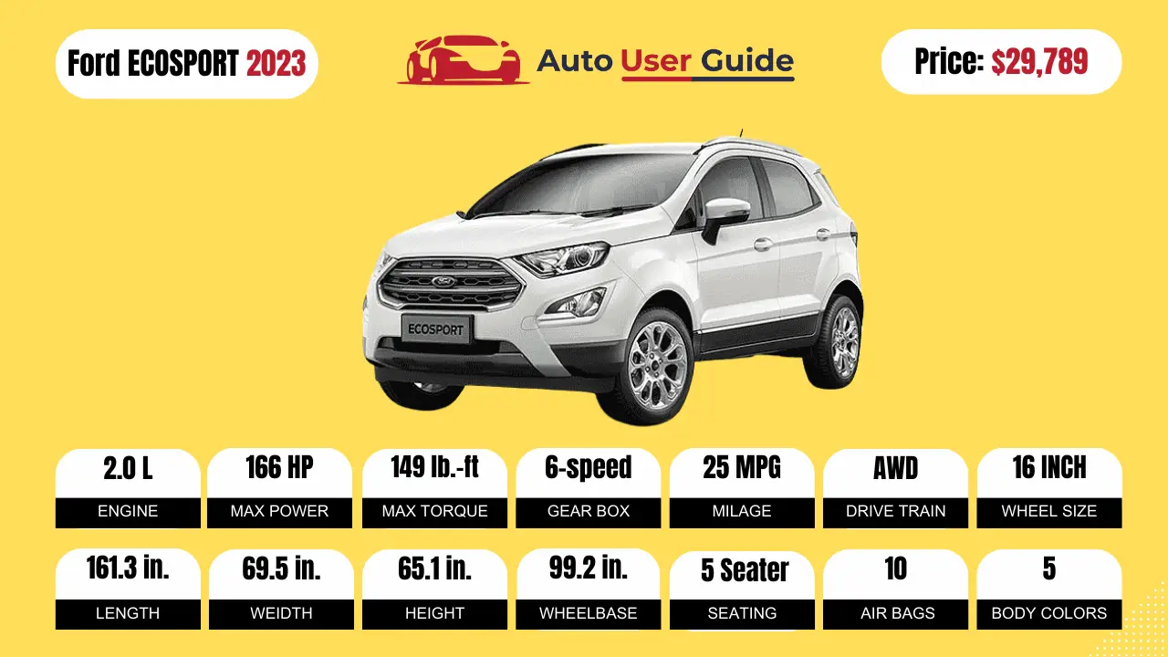 2023 FORD ECOSPORT Review, Price, Features and Mileage (Brochure) - Auto  User Guide