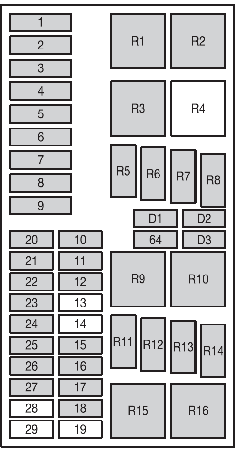 Ford Focus (2003 to 2004) Engine Fuse Box Diagram 11