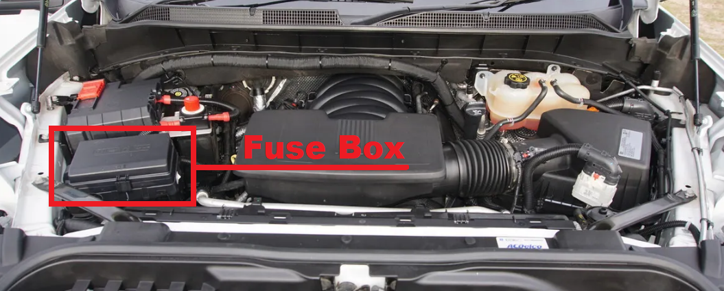 Chevrolet Silverado (2019 - 2022) Engine compartment Fuse Block Location 4