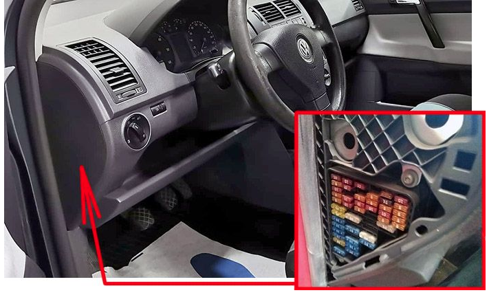 Volkswagen Polo (2002 - 2009) Passenger Compartment Fuse Box Location 1