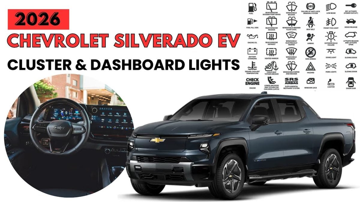 2026 Chevrolet Silverado EV Cluster Display & Dashboard Warning Indicators featured