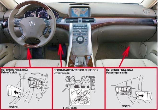 Acura RL ( 2005 and 2012) Passenger compartment
