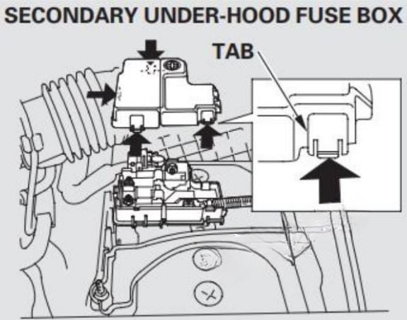Acura RL ( 2005 and 2012) engine compartment 2