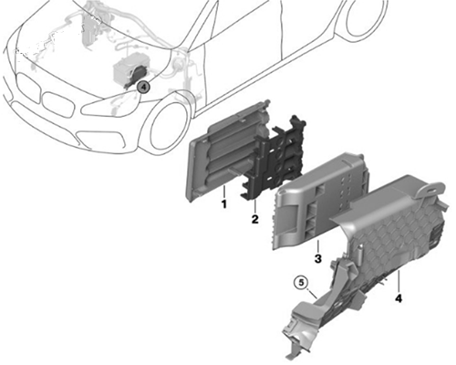 BMW-X1-F48-2016-2022-Engine-Compartment-Fuse-Box-Location
