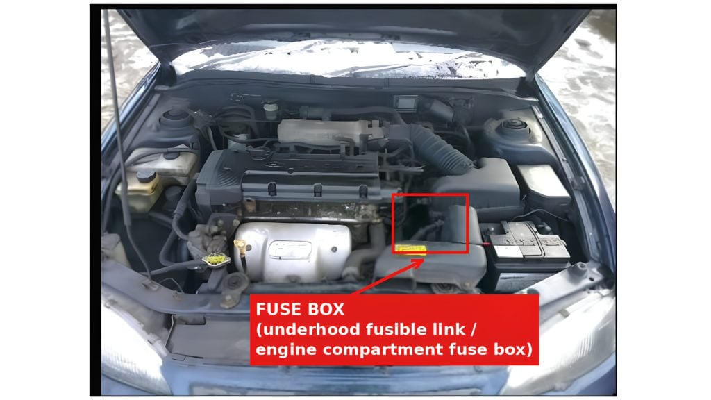 Hyundai-Elantra-1990-1995-ENGINE-COMPARTMENT-LOCATION