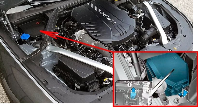 Genesis-G70-2021-2026-Engine-Compartment-Fuse-Box-Location
