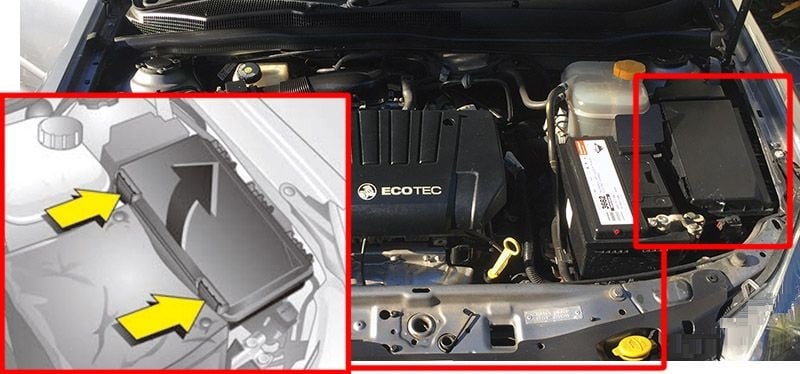 Holden-Astra-AH-2004-2009-Engine-Compartment-Fuse-Box-Location
