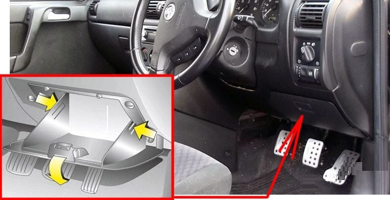 Holden-Astra-TS-1998-2005-Passenger-Compartment-Fuse-Box-Location
