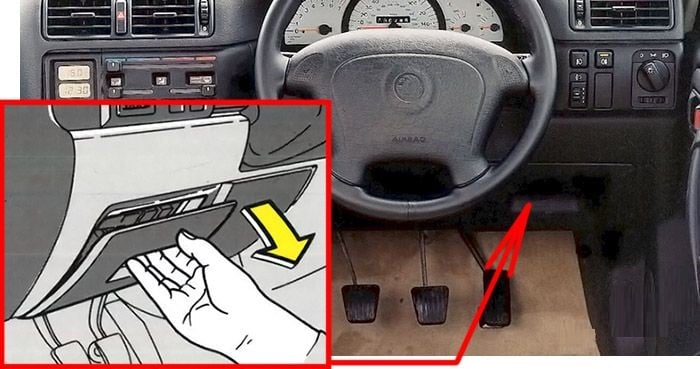Holden-Calibra-1994-1997-Passenger-Compartment-Fuse-Box-Location