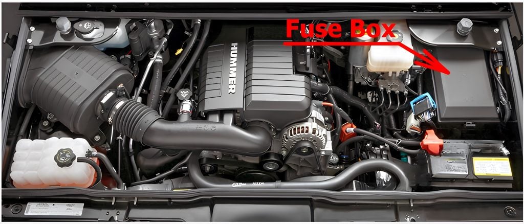 Hummer-H2-2008-2010-Engine-Compartment-Fuse-Box-Location