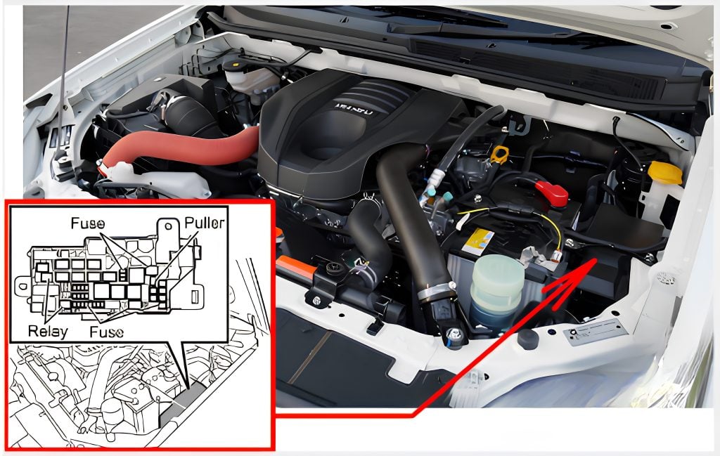 Isuzu-MU-X-2013-2020-Engine-Compartment-Fuse-Box-Location