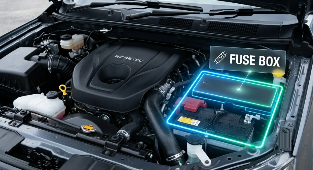 Isuzu-MU-X-2021-2023-Engine-Compartment-Fuse-Box-Location
