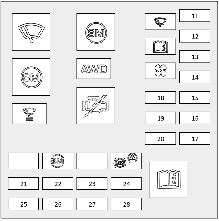 Jaguar-XF-2015-2020-Engine-Compartment-Fuse-Box-Diagram-Fuse-Box-No-2