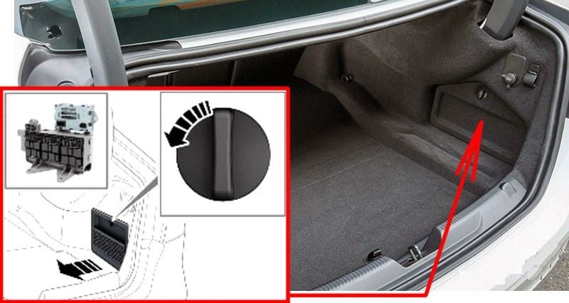 Jaguar-XF-2015-2024-Luggage-Compartment-Fuse-Box-Location-Saloon
