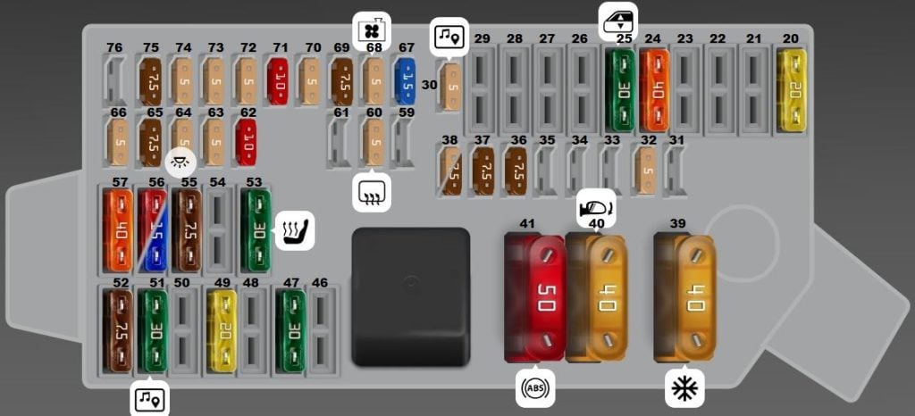 MINI-Countryman-U25-2025-2026-Passenger-Compartment-Fusew-Box-Diagram-Front-Left