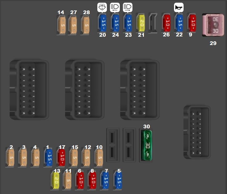 Peugeot-508-2010-2018-Engine-Compartment-Fuse-Box-Diagram