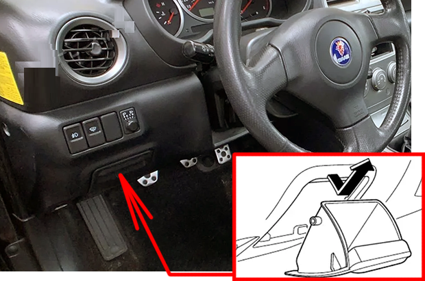 Saab-9-2x-2005-2006-Passenger-Compartment-Fuse-Box-Location