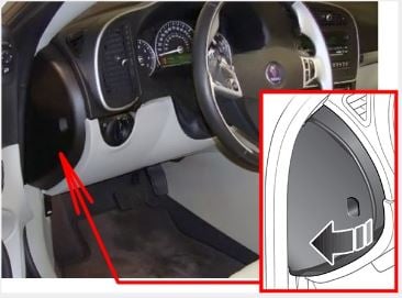 Saab-9-3-NG-2003-2011-Passenger-Compartment-Fuse-Box-Location