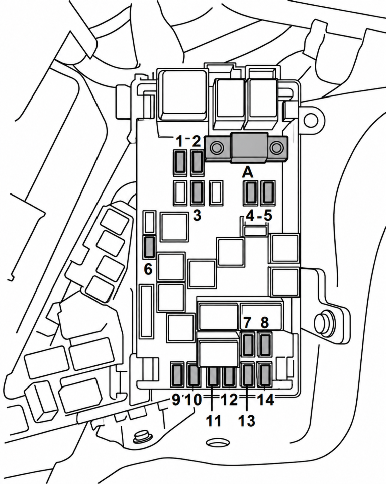 Subaru-Tribeca-B9-2006-2007-Engine-Compartment-Fuse-Box-Diagram