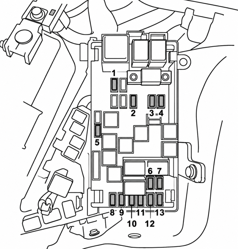 Subaru-Tribeca-B9-2008-2009-Engine-Compartment-Fuse-Box-Diagram