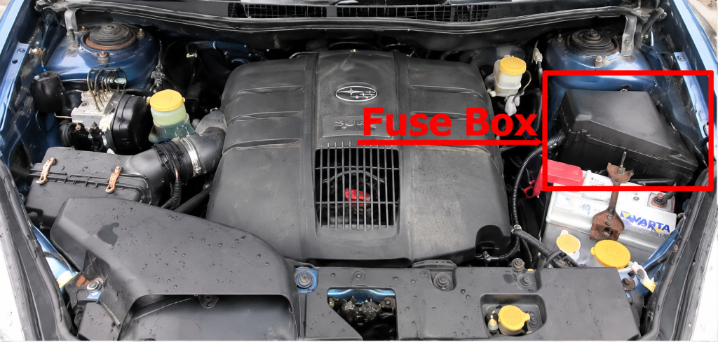 Subaru-Tribeca-B9-2008-2014-Engine-Compartment-Fuse-Box-Location