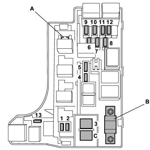 Subaru-WRX-2006-2007-Engine-Compartment-Fuse-Box-Diagram