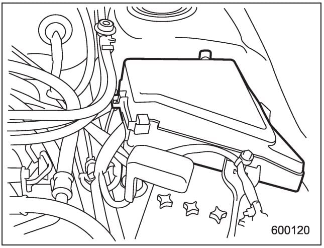 Subaru-WRX-2008-2014-Engine-Compartment-Fuse-Box-Location-2